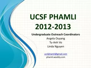 UCSF PHAMLI 2012-2013