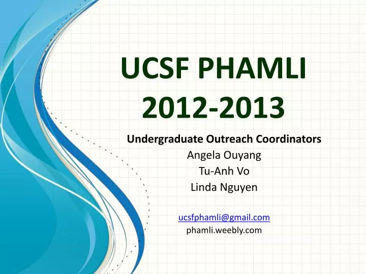 ucsf phamli 2012 2013