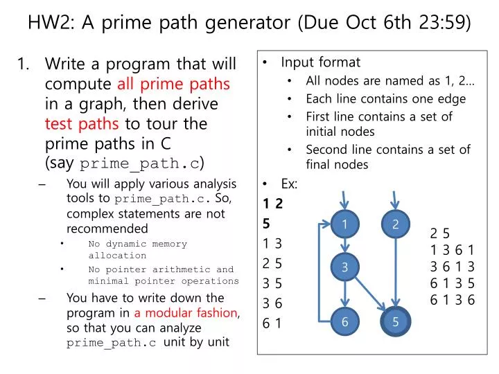 hw2 a prime path generator due oct 6th 23 59