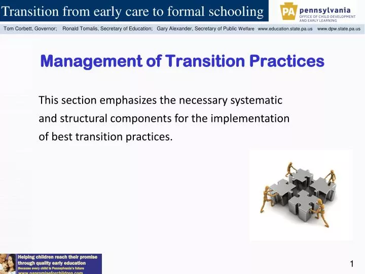 management of transition practices