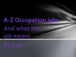 A-Z Occupation jobs