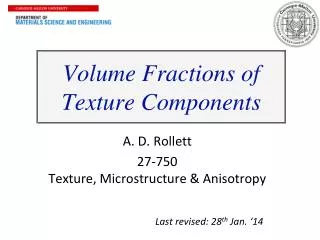Volume Fractions of Texture Components