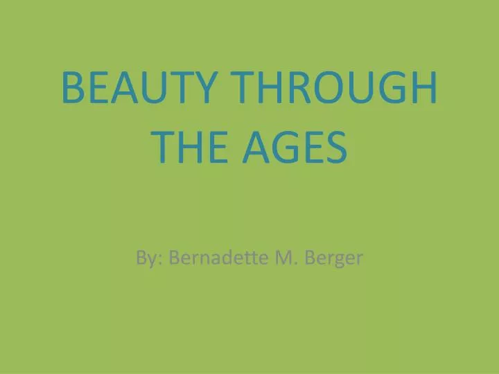 beauty through the ages