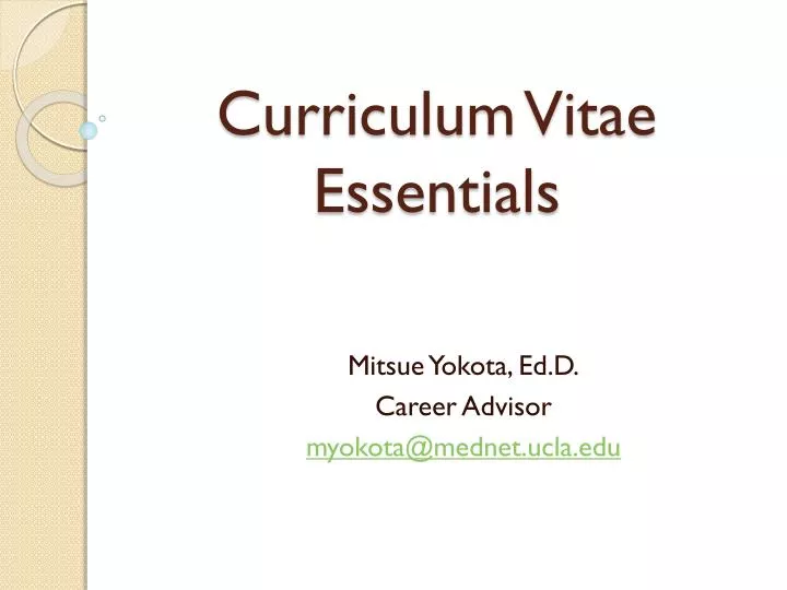curriculum vitae essentials