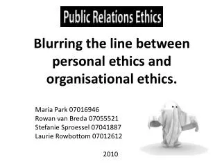 Blurring the line between personal ethics and organisational ethics.