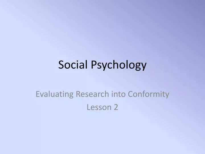 social psychology