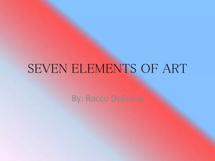 seven elements of art