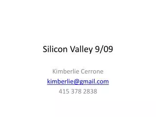 Silicon Valley 9/09