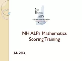 NH ALPs Mathematics Scoring Training