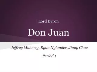 Lord Byron Don Juan