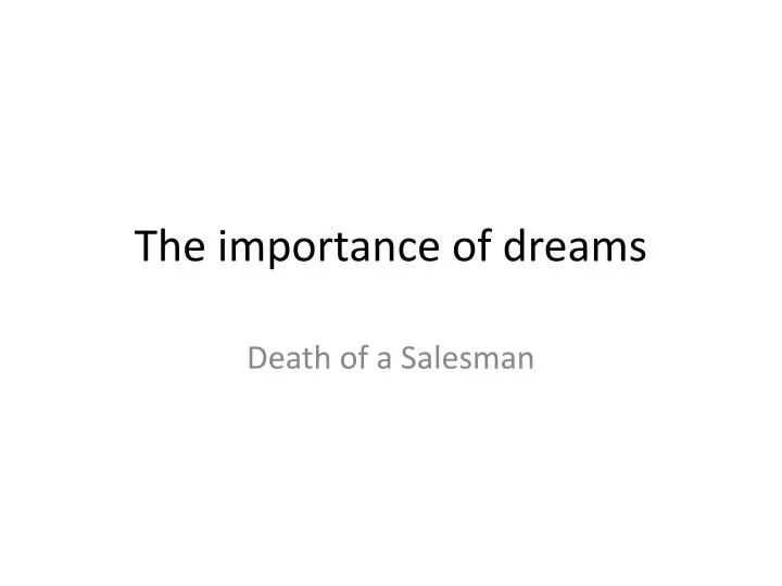 the importance of dreams