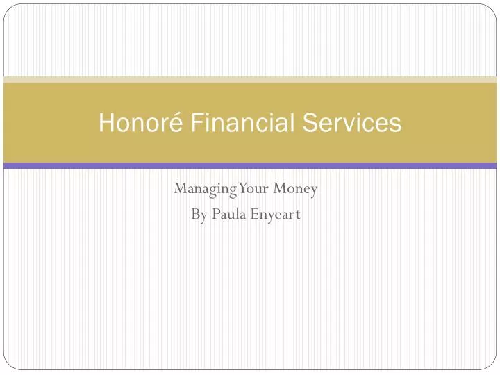 honor financial services