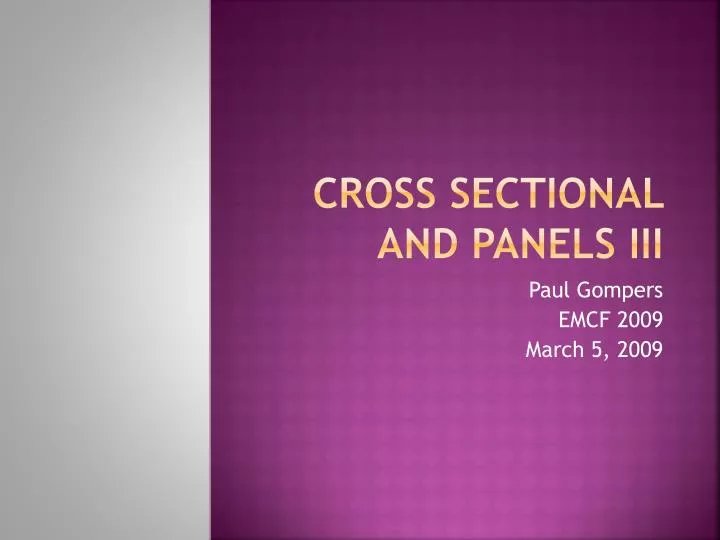 cross sectional and panels iii