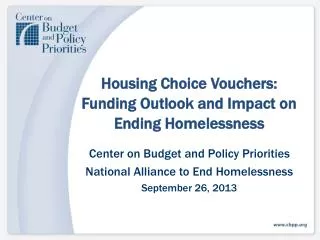 Housing Choice Vouchers: Funding Outlook and Impact on Ending Homelessness