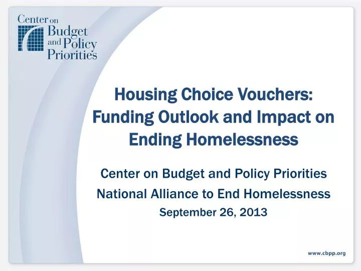 housing choice vouchers funding outlook and impact on ending homelessness