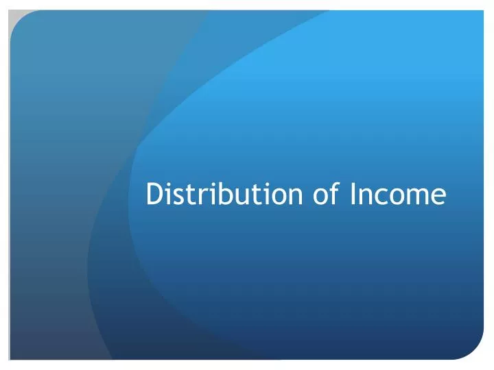 distribution of income