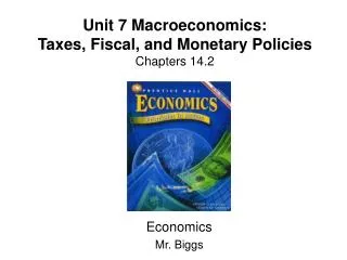 Unit 7 Macroeconomics: Taxes, Fiscal, and Monetary Policies Chapters 14.2