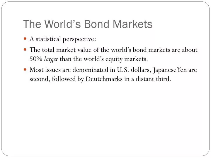 the world s bond markets