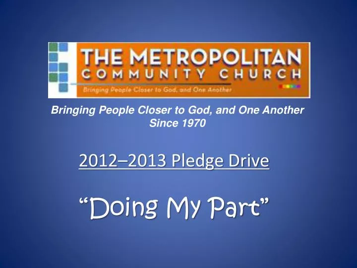 2012 2013 pledge drive doing my part