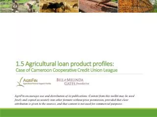 1.5 Agricultural loan product profiles: Case of Cameroon Cooperative Credit Union League