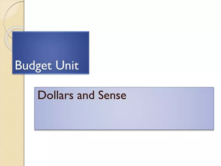 budget unit