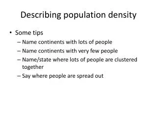 Describing population density