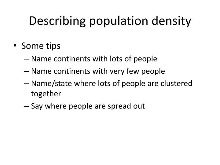 describing population density