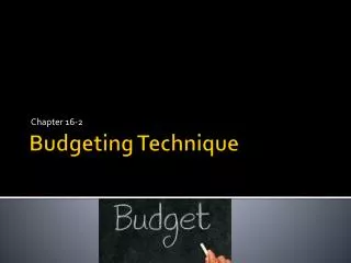 Budgeting Technique