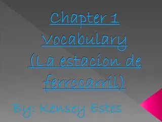 Chapter 1 Vocabulary (La estacion de ferrocarril )