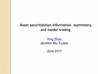 Asset securitization, information asymmetry, and insider trading