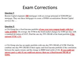 Exam Corrections