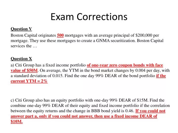 exam corrections