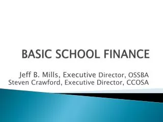 BASIC SCHOOL FINANCE