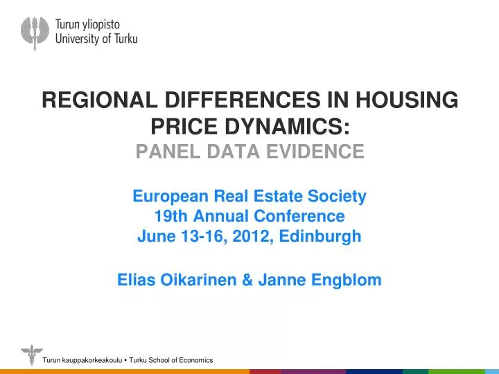 regional differences in housing price dynamics panel data evidence