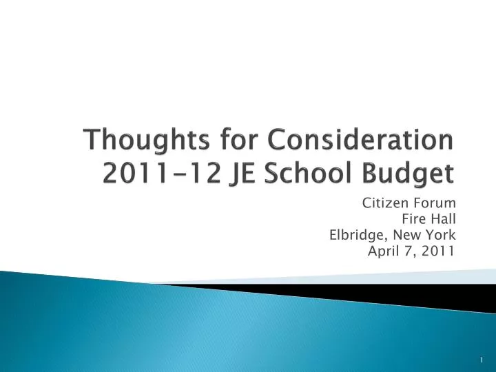 thoughts for consideration 2011 12 je school budget