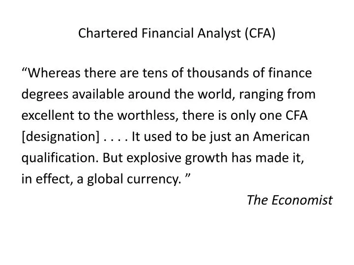 chartered financial analyst cfa