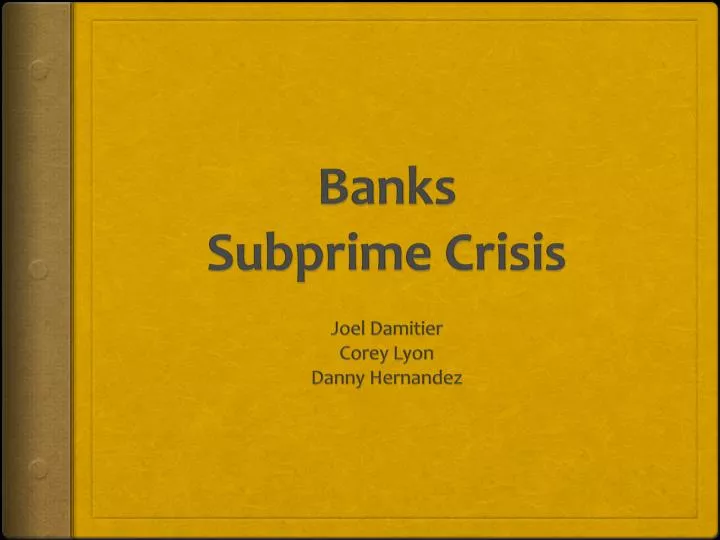 banks subprime crisis