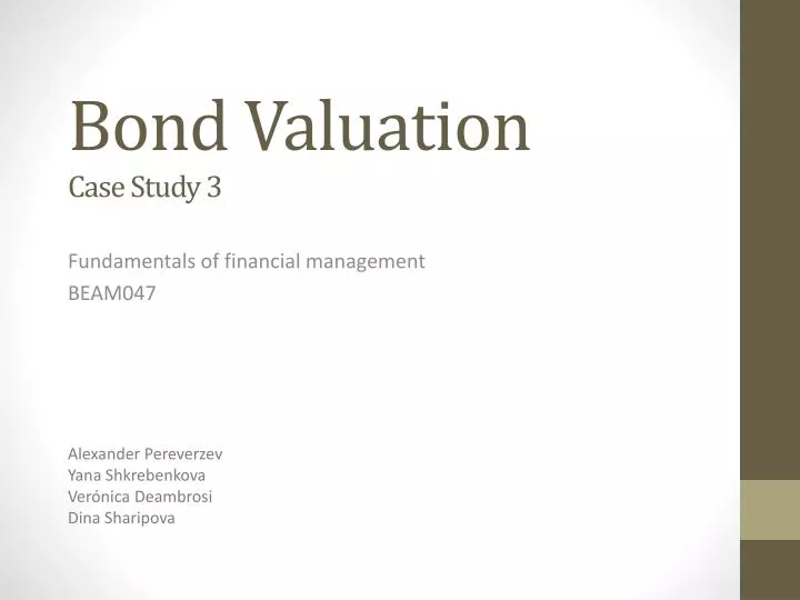 case study on bond valuation