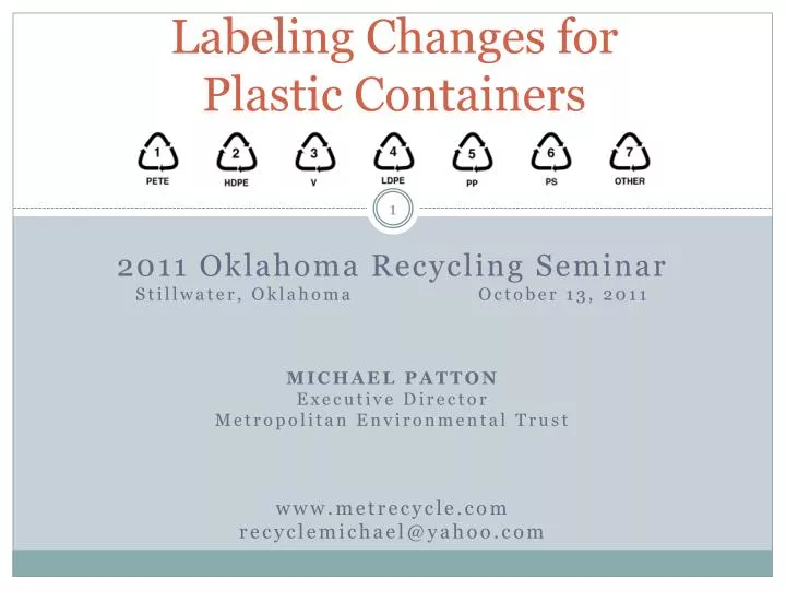 labeling changes for plastic containers