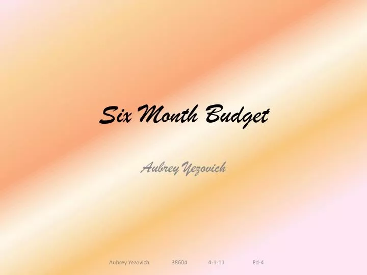 six month budget