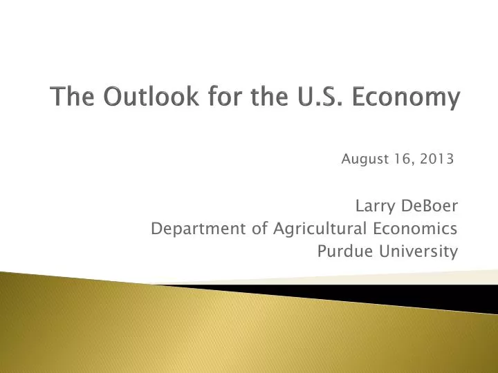 the outlook for the u s economy