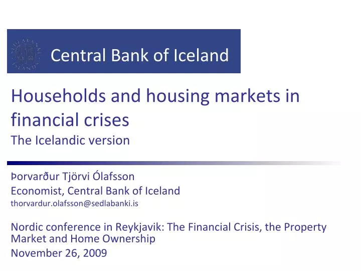 households and housing markets in financial crises the icelandic version