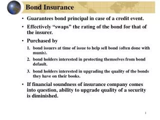 Bond Insurance