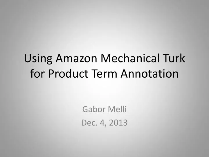 using amazon mechanical turk for product term annotation