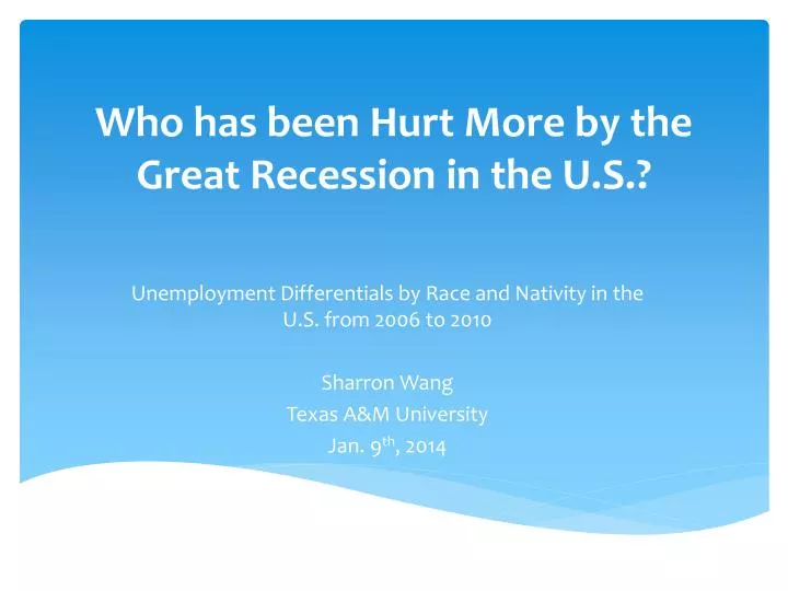 who has been hurt more by the great recession in the u s