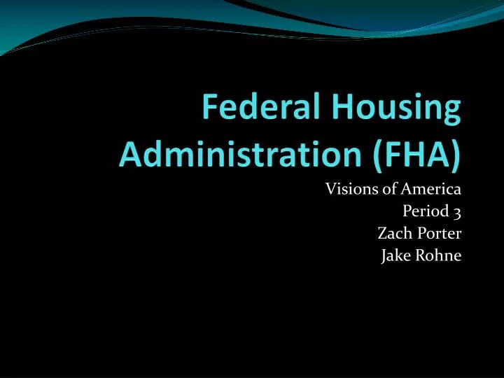 federal housing administration fha