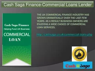 Cash Saga Finance-Commercial Loans Lender