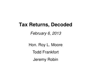 Tax Returns, Decoded