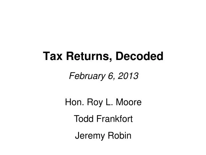 tax returns decoded