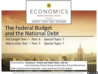 The Federal Budget and the National Debt